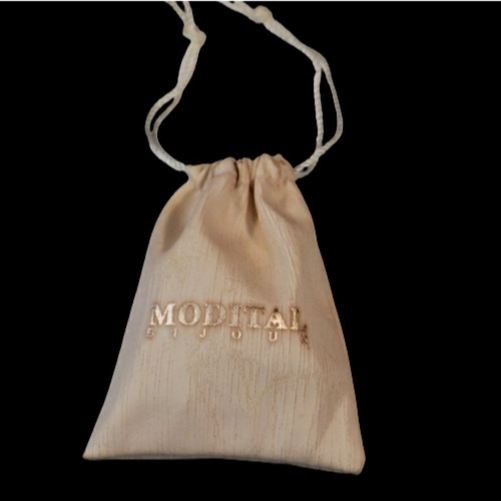 Modital Bijoux Vintage Dust Bag Jewelry Storage White Drawstring